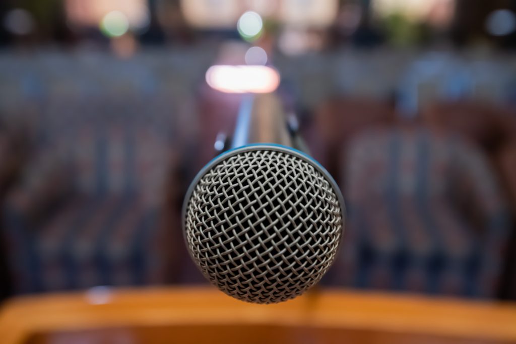 close up of microphone