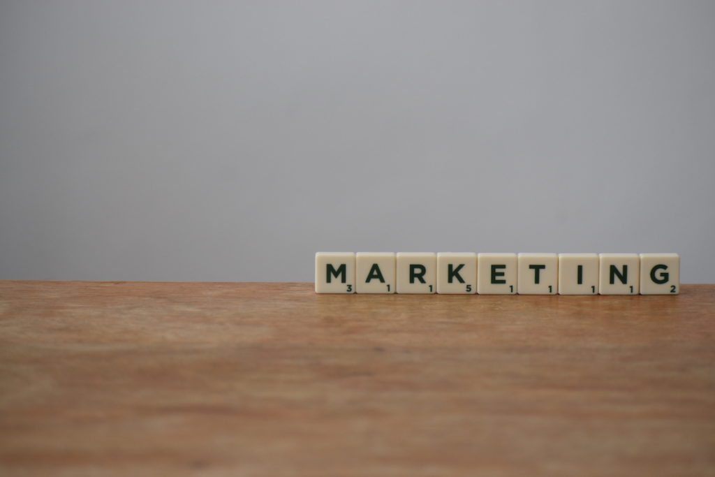 marketing blocks on table