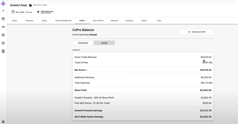 CoPro Balance Screenshot Example